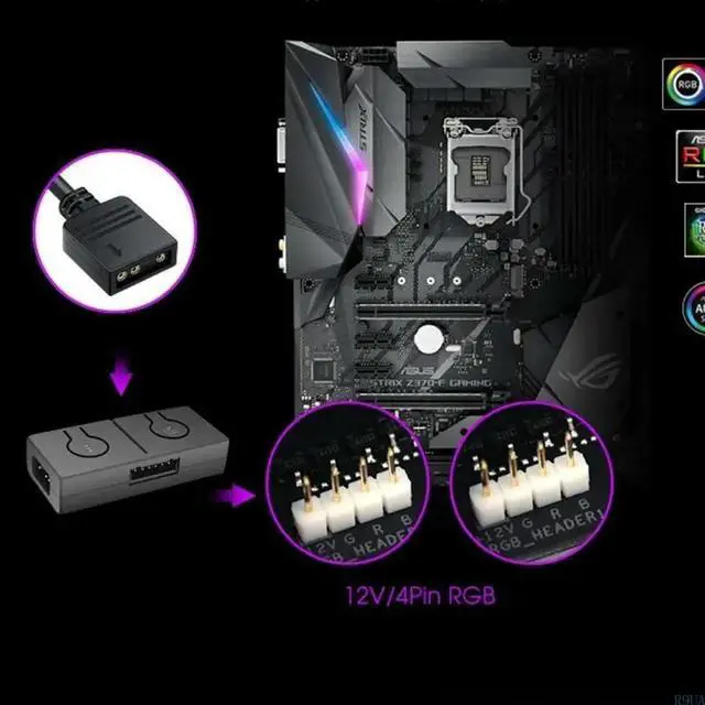 Main image of RGB Sync Switch Hub Manual Controller 5V To 12V 4PIn Fan Motherboard 2 IN 1 Controller For RGB Fan