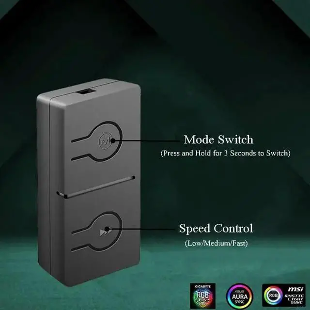 Alt view image 3 of 4 - RGB Sync Switch Hub Manual Controller 5V To 12V 4PIn Fan Motherboard 2 IN 1 Controller For RGB Fan