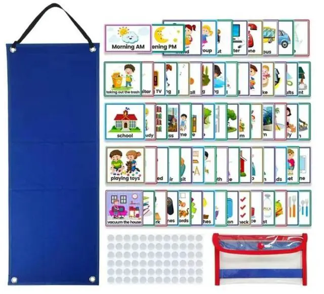Main image of Children Daily Routine Chart with 70 Cards Visual Schedule Chart for Kids Toddler Autism Preschool Homeschool Activities