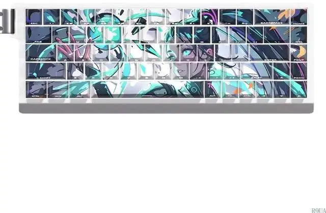 Alt view image 7 of 7 - Anime Keycaps Cartoon 74 Keys PBT Keycap Mechanical Keyboards Caps for 61 67