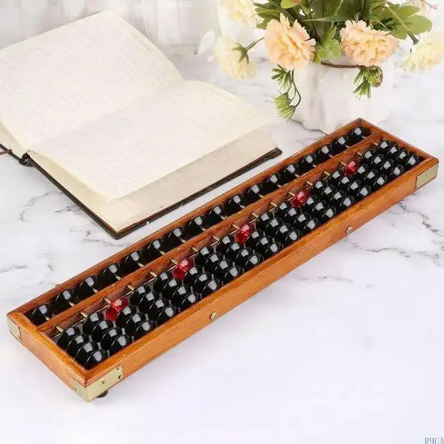 Alt view image 6 of 7 - 17 Digits Wooden Soroban Standard Abacus Chinese Calculator Counting Math Learni