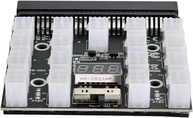 Main image of JoniSerl Breakout Board 17 Port 6Pin LED Display Power Module Server Card Adapter For 1200W 750W PSU GPU Miner Mining BTC ETH
