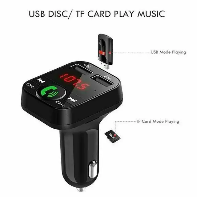 Main image of Bluetooth Wireless In Car MP3 FM Transmitter Car Radio Adapter Kit 2 USB Charger