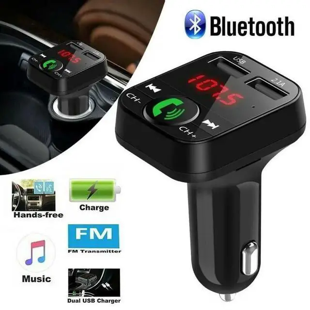 Alt view image 2 of 4 - Bluetooth Wireless In Car MP3 FM Transmitter Car Radio Adapter Kit 2 USB Charger