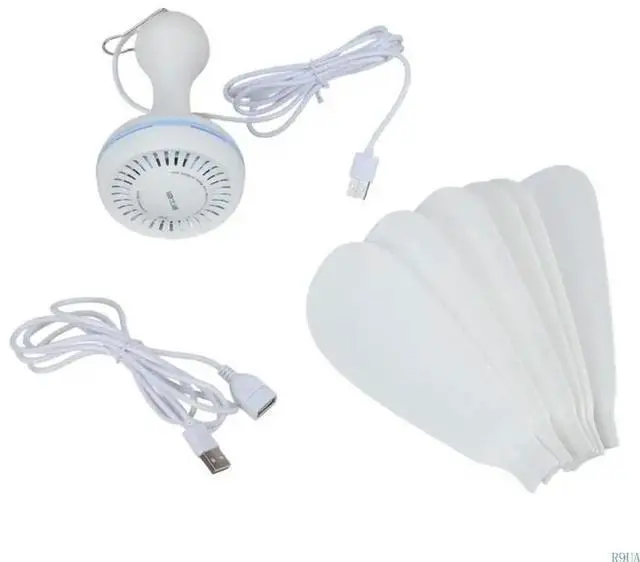 Alt view image 6 of 7 - USB Ceiling Fan 5V Air Cooling Fan 6 Detachable Leaves Portable Hanging