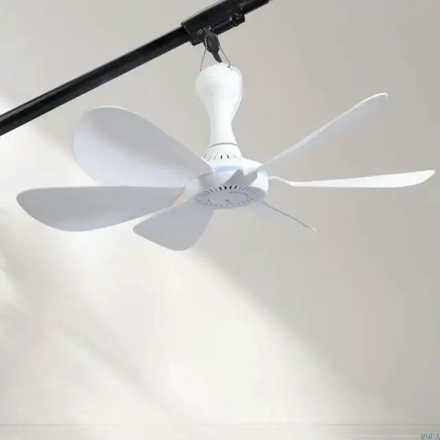 Alt view image 7 of 7 - USB Ceiling Fan 5V Air Cooling Fan 6 Detachable Leaves Portable Hanging