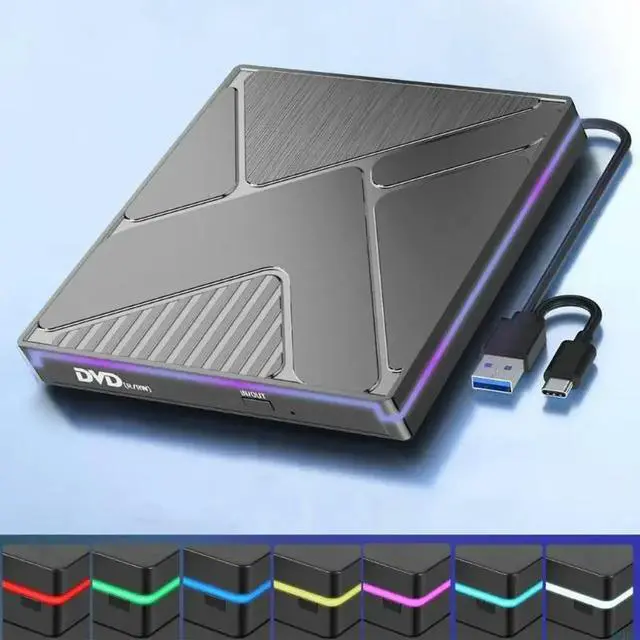 Alt view image 6 of 7 - External Disc Drive Reader USB3.0 Type C Disc Player Burning Reading Device