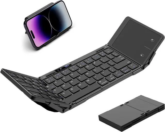 Main image of Full-Size Folding Wireless Keyboard with Touchpad Triple-Fold, Scissor-Key Design, Bluetooth / Multi-Device (iOS / Android / Windows / Mac)