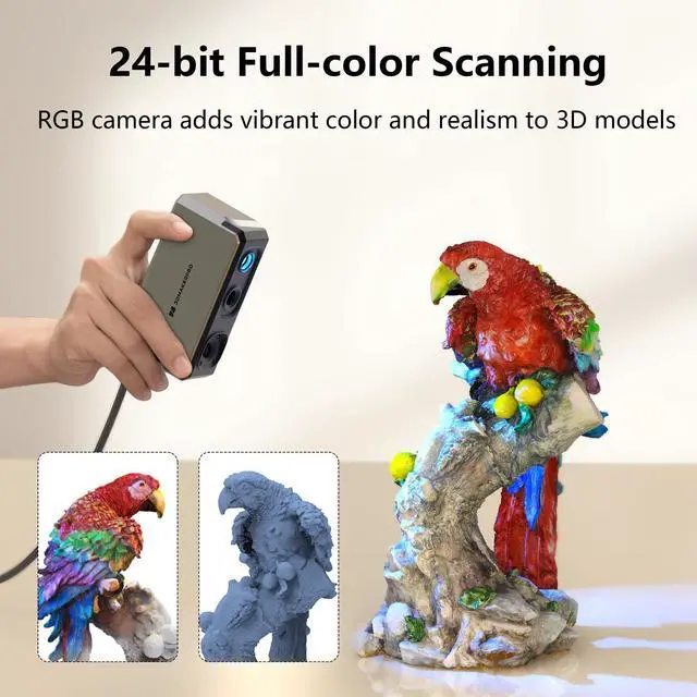 Alt view image 4 of 7 - 3DMakerpro 3D Scanner Seal Lite, Small-Format 3D Scanners for Printing, Blue Led Light Source, Up to 0.01mm Accuracy, 24-Bit Full-Color Scanning Seal Lite