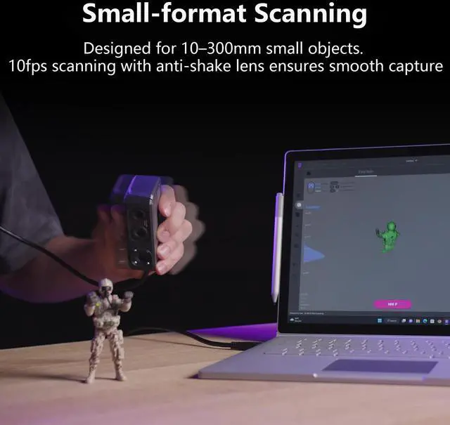 Alt view image 3 of 7 - 3DMakerpro 3D Scanner Seal Lite, Small-Format 3D Scanners for Printing, Blue Led Light Source, Up to 0.01mm Accuracy, 24-Bit Full-Color Scanning Seal Lite