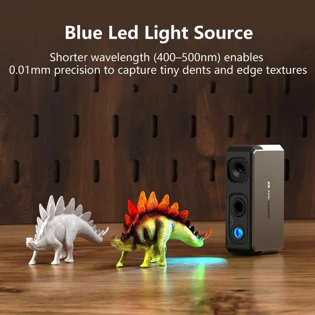 Alt view image 2 of 7 - 3DMakerpro 3D Scanner Seal Lite, Small-Format 3D Scanners for Printing, Blue Led Light Source, Up to 0.01mm Accuracy, 24-Bit Full-Color Scanning Seal Lite