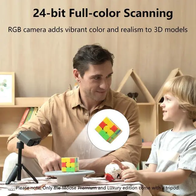 Alt view image 5 of 7 - 3DMakerpro 3D Scanner Moose, Medium-Format 3D Scanners for Printing, Blue Led Light Source, Up to 0.03mm Accuracy, 24-Bit Full-Color Scanning