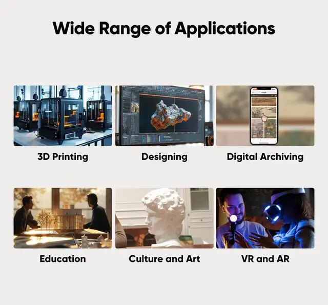 Alt view image 5 of 6 - 3DMakerpro 3D Scanner Moose Lite, Medium-Format 3D Scanners for Printing, NIR Light Source, Up to 0.05mm Accuracy, Mono Texture Scanning