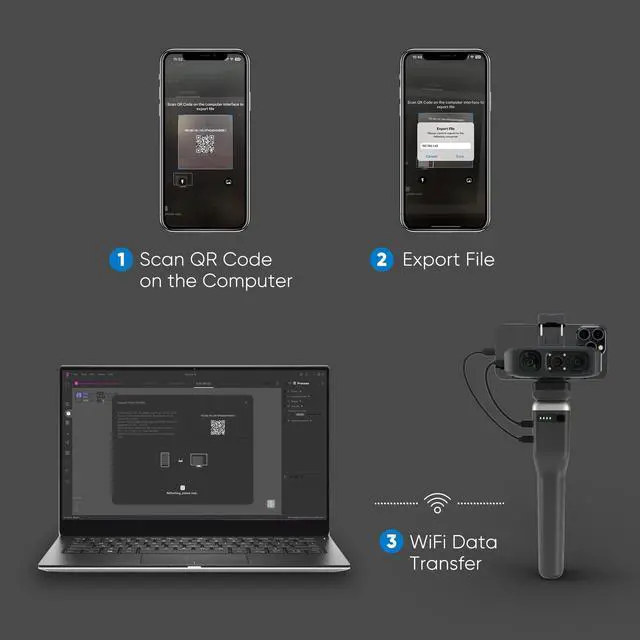 Alt view image 4 of 7 - Smart Grip for 3DMakerpro Moose/Seal 3D Scanners, On-The-go Scanning