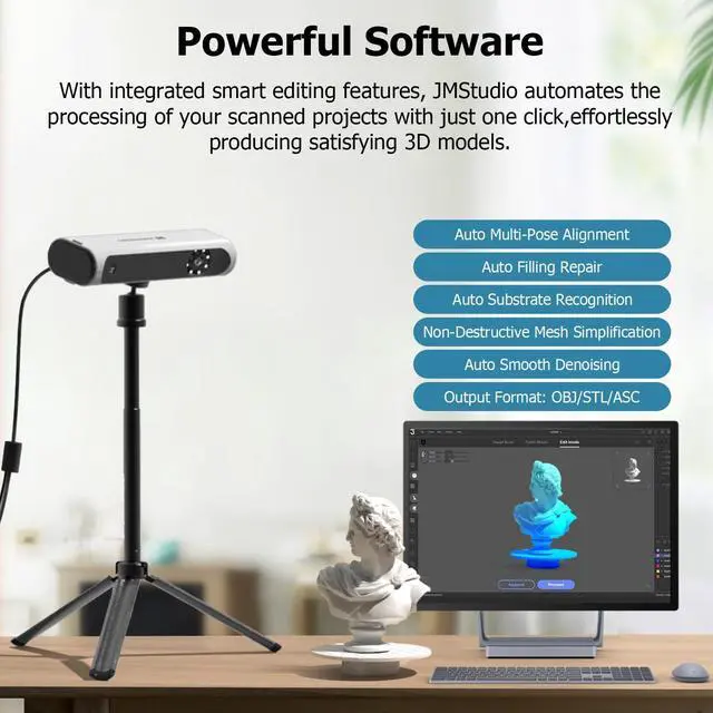 Alt view image 4 of 5 - 3DMakerpro Lynx 3D Scanner, 0.1MM Accuracy & 10 FPS Scan Speed, Portable 3D Scanner for 3D Printing and 3D Printer (Premium Version)