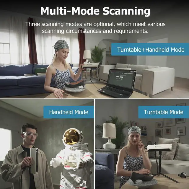 Alt view image 3 of 5 - 3DMakerpro Lynx 3D Scanner, 0.1MM Accuracy & 10 FPS Scan Speed, Portable 3D Scanner for 3D Printing and 3D Printer (Premium Version)