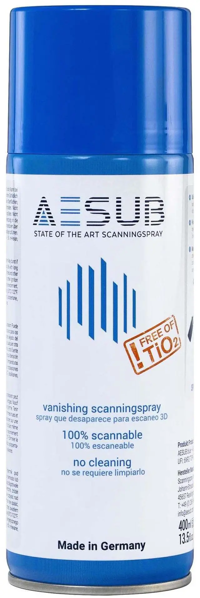 Main image of AESUB 3D Scanner Scanning Spray, Use for Transparent, Black, and Reflective Surfaces, 400ml