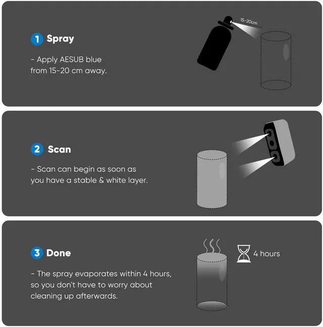 Alt view image 3 of 7 - AESUB 3D Scanner Scanning Spray, Use for Transparent, Black, and Reflective Surfaces, 400ml