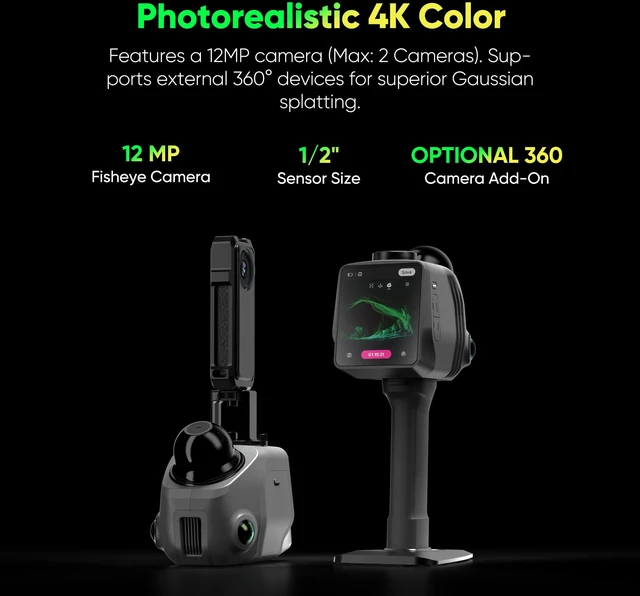 Alt view image 5 of 7 - 3DMakerpro LiDAR Spatial Scanner Raven, Handheld Personal 3D LiDAR Scanner with 12MP Camera, Up to 100m Scan Range & 4K Imaging, 150,000 points/sec