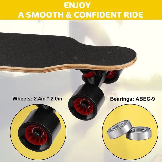 Alt view image 5 of 7 - longboard skateboard Complete Cruiser, 31 inch Small Pro Longboards with T-Tool for Cruising, Carving, Freestyle and Downhill