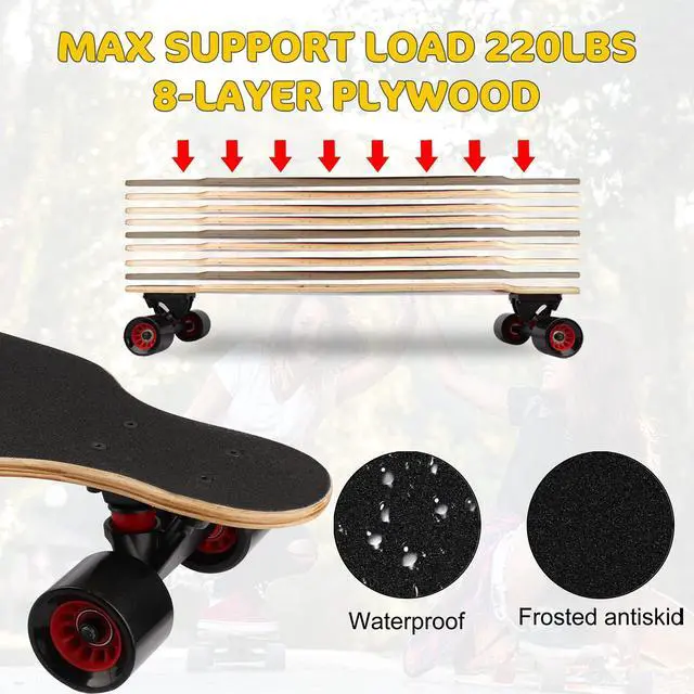 Alt view image 3 of 7 - longboard skateboard Complete Cruiser, 31 inch Small Pro Longboards with T-Tool for Cruising, Carving, Freestyle and Downhill