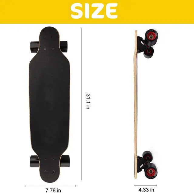 Alt view image 2 of 7 - longboard skateboard Complete Cruiser, 31 inch Small Pro Longboards with T-Tool for Cruising, Carving, Freestyle and Downhill
