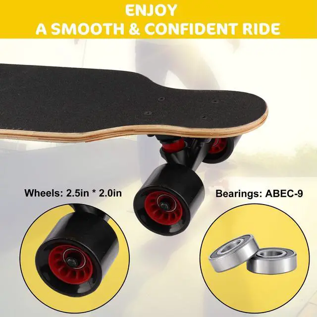 Alt view image 4 of 7 - longboard skateboard Complete Cruiser, 31 inch Small Pro Longboards with T-Tool for Cruising, Carving, Freestyle and Downhill