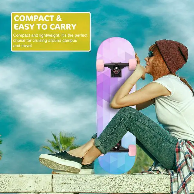 Alt view image 6 of 6 - Skateboard Complete, 31" x 8" Double Kick Concave Pro Skateboards for Trick, Freestyle, Carving and Cruising with All-in-one T-Tool