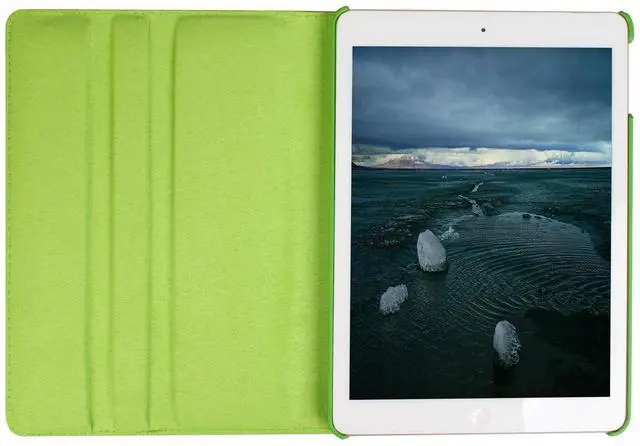 Alt view image 5 of 7 - iPad 9.7 inch 2018 2017 Air1 Case with Screen Protector and Stylus - iPad 5th 6th Generation Case - 360 Degree Rotating Stand, Auto Sleep Wake -A1822 A1823 A1474 A1475 MR7F2LL/A (Green)