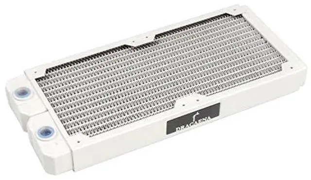 Main image of dracaena.io 240mm - 28mm/1.1 inch Thick Computer Radiator, 14 Tubes Copper Water Cooling Cooler for CPU Heat Sink - Liquid Heat Exchanger Dual G1/4 Thread, White
