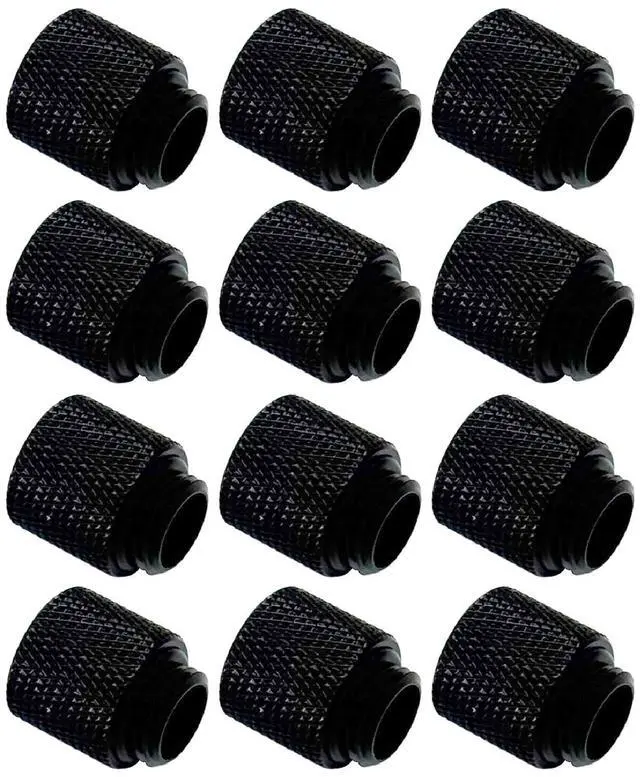 Main image of dracaena.io 2 Pack G1/4" 15mm Height Male to Female Extender Fittings, Brass Compression Fittings with O Rings for PC Liquid Cooling Loop, Water Cooling Tube Connectors, Black