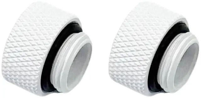 Main image of dracaena.io 2 Pack G1/4" 7.5mm Height Male to Female Extender Fittings, Brass Compression Fittings with O Rings for PC Liquid Cooling Loop, Water Cooling Tube Connectors, White