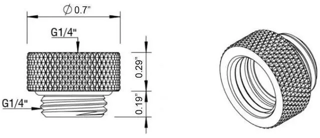 Alt view image 2 of 4 - Dracaena.io 6 Pack G1/4" 7.5mm Height Male to Female Extender Fittings, Brass Compression Fittings with O Rings for PC Liquid Cooling Loop, Water Cooling Tube Connectors, Black