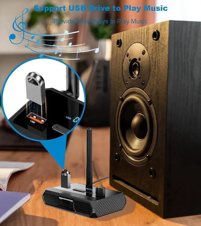 Alt view image 2 of 7 - Bluetooth 5.3 Receiver for Home Stereo, Low Latency & HD Bluetooth Music Audio Adapter for Speakers/Wired Speakers/Home Music Streaming Stereo System, Support Optical RCA AUX 3.5mm