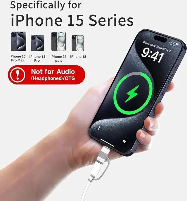 Alt view image 2 of 7 - 4 Pack Lightning to USB C Adapter for iPhone 15/16/16 Pro Max/Plus Samsung S24 Support Charging & Data Transfer Type C Charger Connector Cable Lightning Female to USB C Male Adapter Not for Audio