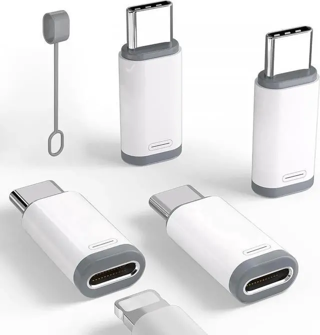 Main image of 4 Pack Lightning to USB C Adapter for iPhone 15/16/16 Pro Max/Plus Samsung S24 Support Charging & Data Transfer Type C Charger Connector Cable Lightning Female to USB C Male Adapter Not for Audio