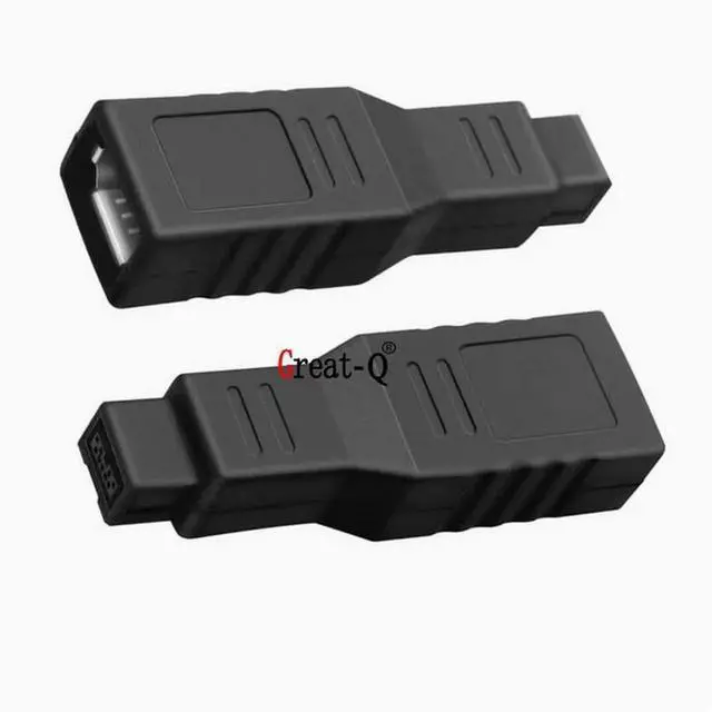 Alt view image 3 of 5 - FireWire 400/800 1394 B adapter 9-pin to 6-pin Firewire 9p revolution 6p female connector