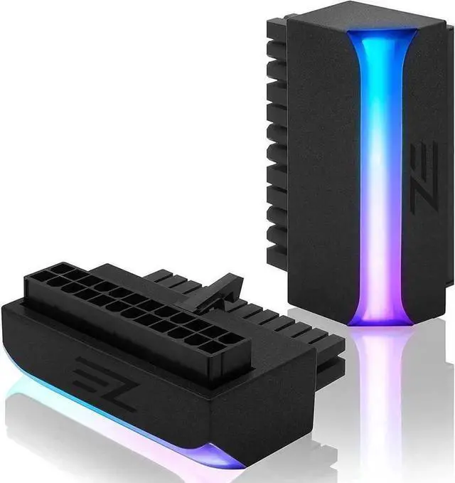 Main image of BUCIER 5V ARGB Synchronous Computer Motherboard ATX Power Supply 24 PIN 90 Degree Adapter 24 Pin Female to 24 Pin Male Connector Turn Steering Head