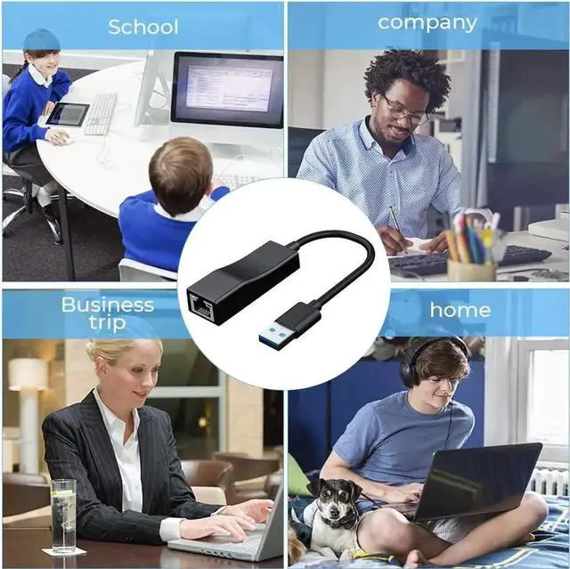 Alt view image 6 of 7 - USB 3.0 to Ethernet Adapter, USB 3.0 to 1000Mbps Network Adapter,USB to RJ45 LAN Wired Adapter for Mac-Book, Chrome-book, Windows 10,8.1,Mac OS 10.6,Surface Pro Linux,fire Stick,Laptop