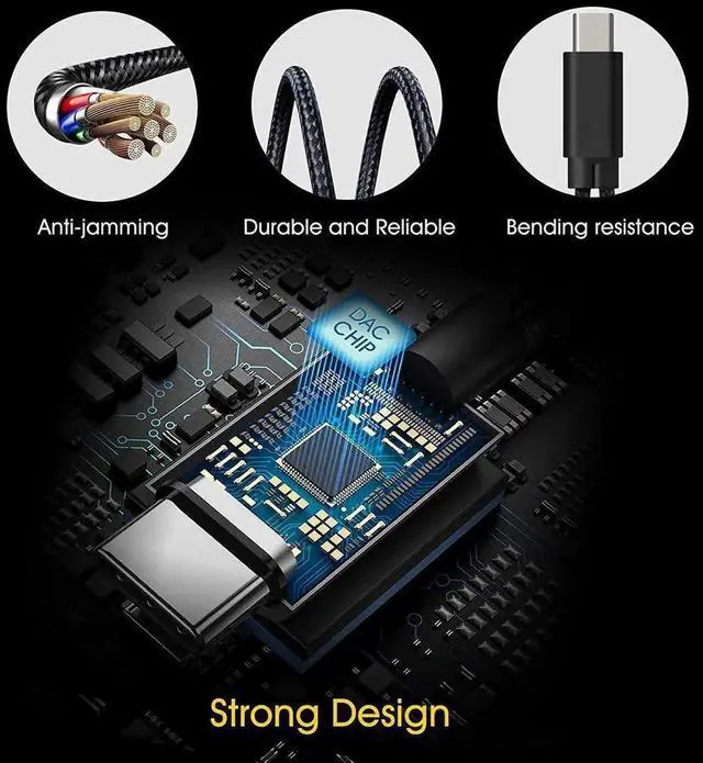 Alt view image 2 of 6 - USB C to 3.5mm Headphone and 60W PD Charger Adapter, 2-in-1 USB C to AUX Mic Jack with USB C PD 60W Fast Charging for Stereo, Earphones, Compatible with Galaxy Note 20/10/S20, Pixel 2/3/4 XL,iPad Pro