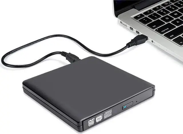 Main image of External CD/DVD Drive, USB 2.0 Slim Protable External CD-RW Drive CD Burner DVD-R Reader Player for Laptop Notebook PC Desktop Computer, Black