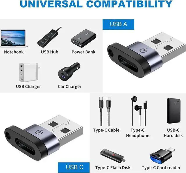 Alt view image 2 of 6 - USB C to Micro Adapter USB C to Micro Adapter Micro to USB C Adapter USB C to USB Adapter USB to USB C Adapter USB C to USB B Adapter 9 Stck.