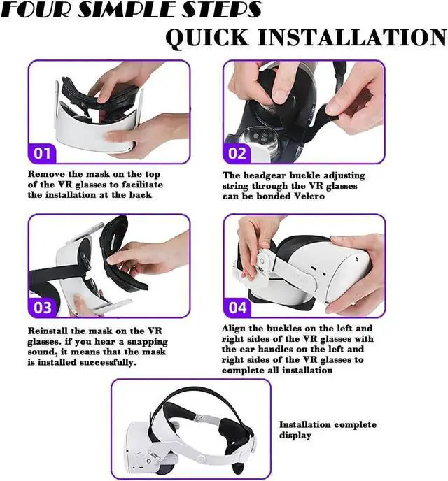 Alt view image 2 of 7 - Oculus Quest 2 Head Strap, Adjustable Elite Strap for Oculus Quest 2, Replacement Oculus Quest 2 Head Strap for Enhanced Support and Reduce Head Pressure Comfortable Touch in VR