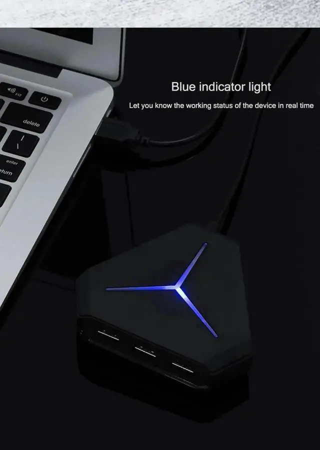 Alt view image 4 of 7 - USB Hub, 6-Port USB 3.0 HUB, with 3ft Cable for MacBook, Mac Pro/Mini, iMac, Surface Pro, XPS, Notebook PC, Mobile HDD, and More, Black