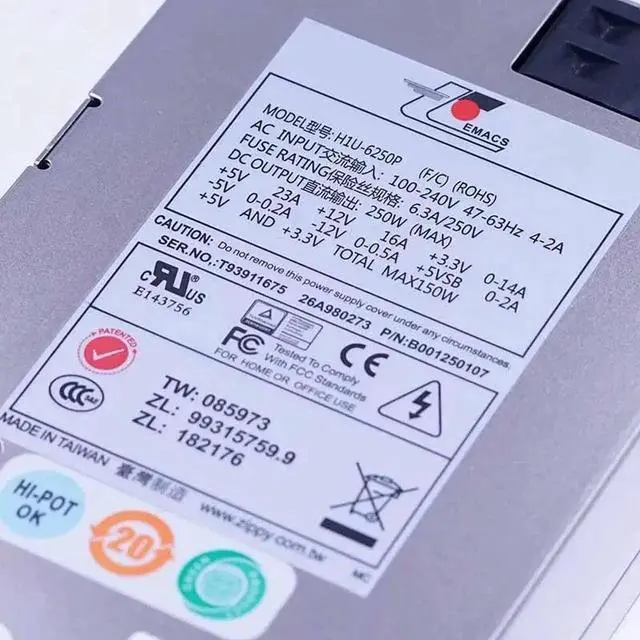 Alt view image 4 of 5 - H1U-6250P H1U-6150P Industrial control server 1U blade power supply