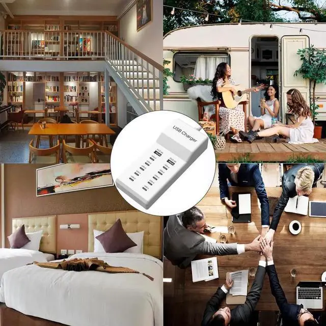 Alt view image 5 of 7 - Multiple USB C Charger, 12 Ports USB Charging Station, 60W MultiPort Charger[10 USB-C+2 USB-A], USB Wall Charger, Desktop USB Charger Compatible with iPhone/iPad//Google Pixel/Watch/Headphones