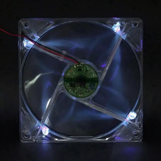 Alt view image 5 of 6 - Global fan 14cm 14025 computer chassis power cooling fan 12V 0.5A 140mm transparent Purple LED cooler 2-Wire 2-pin S1402512HH