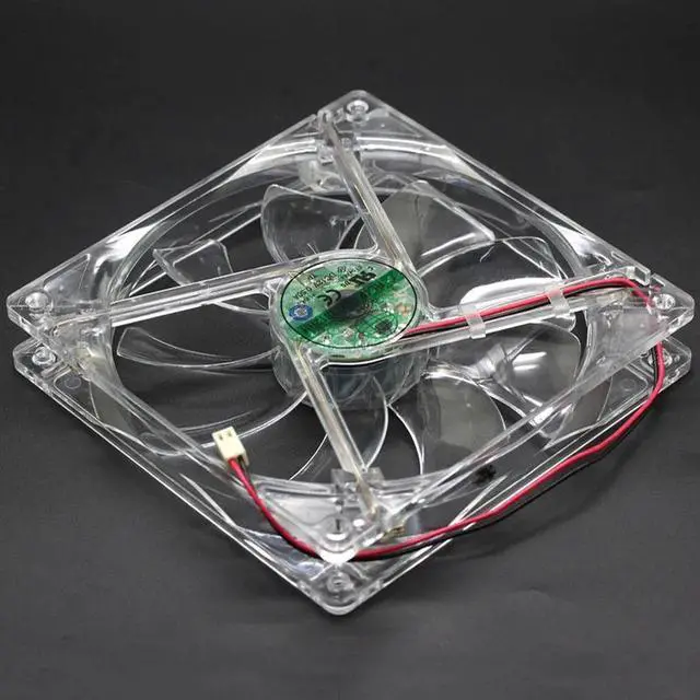 Alt view image 2 of 6 - Global fan 14cm 14025 computer chassis power cooling fan 12V 0.5A 140mm transparent Purple LED cooler 2-Wire 2-pin S1402512HH