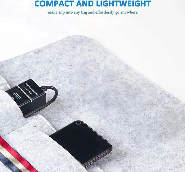 Alt view image 3 of 7 - USB HUB 3.0, 7 Port USB HUB Splitter with LED Light and 1.2m Long Cable for Laptop,PC, Mac, Surface Pro and More USB Devices (Black)