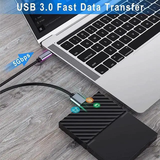 Alt view image 3 of 7 - USB C to Micro B Cord 3.3ft / 1M, USB Type-C to Micro-B Mobile Hard Disk Cable USB 3.1 to USB 3.0 Hard Disk Data Cable, The Transmission Rate is up to 5 Gbps, Suitable for External Hard disks